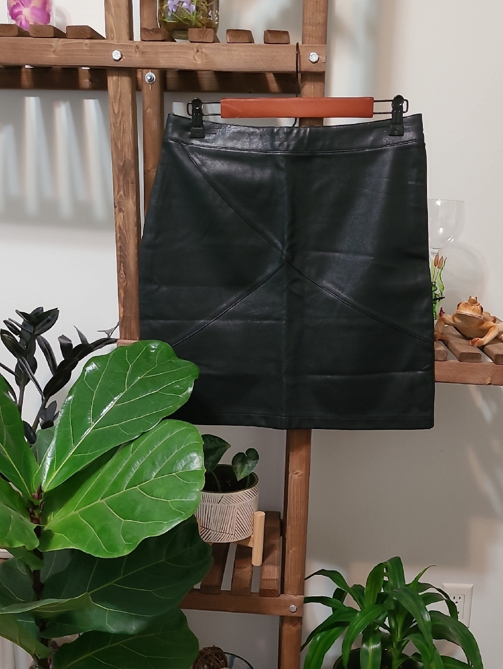 Black Faux Leather Mini Skirt NWT